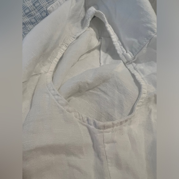 Banana Republic Womens White A-Line Button Down Linen Bridal Shower Sundress 6 - Picture 10 of 10
